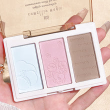 Load image into Gallery viewer, 3 in 1 Highlight Gradient Vitality Blush Peach Red Pearl Stage Rouge Powder Waterproof Sweat-proof Blusher Face Makeup Women Cosmetics