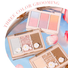 Load image into Gallery viewer, 3 in 1 Highlight Gradient Vitality Blush Peach Red Pearl Stage Rouge Powder Waterproof Sweat-proof Blusher Face Makeup Women Cosmetics