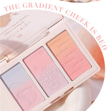 Load image into Gallery viewer, 3 in 1 Highlight Gradient Vitality Blush Peach Red Pearl Stage Rouge Powder Waterproof Sweat-proof Blusher Face Makeup Women Cosmetics