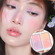 Load image into Gallery viewer, 3 in 1 Highlight Gradient Vitality Blush Peach Red Pearl Stage Rouge Powder Waterproof Sweat-proof Blusher Face Makeup Women Cosmetics