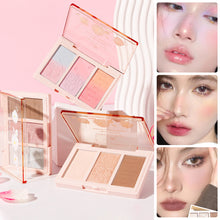 Load image into Gallery viewer, 3 in 1 Highlight Gradient Vitality Blush Peach Red Pearl Stage Rouge Powder Waterproof Sweat-proof Blusher Face Makeup Women Cosmetics