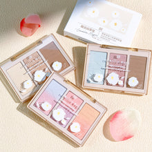 Load image into Gallery viewer, 3 in 1 Highlight Gradient Vitality Blush Peach Red Pearl Stage Rouge Powder Waterproof Sweat-proof Blusher Face Makeup Women Cosmetics