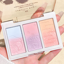Load image into Gallery viewer, 3 in 1 Highlight Gradient Vitality Blush Peach Red Pearl Stage Rouge Powder Waterproof Sweat-proof Blusher Face Makeup Women Cosmetics