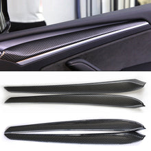 Load image into Gallery viewer, 2Pcs Carbon Fibre Car Door Decoration Internal Trim ABS Cover Accessories Dashboard For Tesla Model 3 2023 Model Y 2022