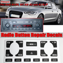 Load image into Gallery viewer, 16 Keys Car Radio Stereo Worn Peeling Button Repair Decal Stickers Black Car Interior Accessories for Audi A4 B6 B7 A6 A2 A3 8L P