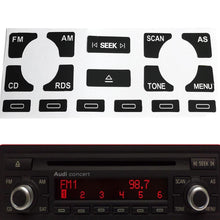 Load image into Gallery viewer, 16 Keys Car Radio Stereo Worn Peeling Button Repair Decal Stickers Black Car Interior Accessories for Audi A4 B6 B7 A6 A2 A3 8L P