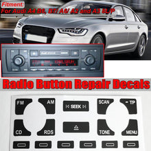 Load image into Gallery viewer, 16 Keys Car Radio Stereo Worn Peeling Button Repair Decal Stickers Black Car Interior Accessories for Audi A4 B6 B7 A6 A2 A3 8L P