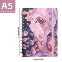 Load image into Gallery viewer, 2024 A5 English Planner Notebook Diary Weekly Planner Agenda Goal Habit Schedules Journal Notebooks Stationery Office School Supplies