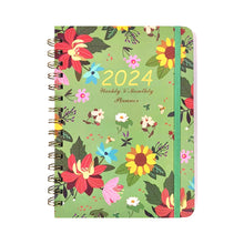 Load image into Gallery viewer, 2024 A5 English Planner Notebook Diary Weekly Planner Agenda Goal Habit Schedules Journal Notebooks Stationery Office School Supplies