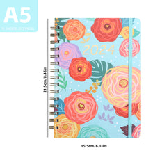 Load image into Gallery viewer, 2024 A5 English Planner Notebook Diary Weekly Planner Agenda Goal Habit Schedules Journal Notebooks Stationery Office School Supplies