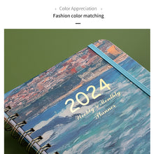 Load image into Gallery viewer, 2024 A5 English Planner Notebook Diary Weekly Planner Agenda Goal Habit Schedules Journal Notebooks Stationery Office School Supplies