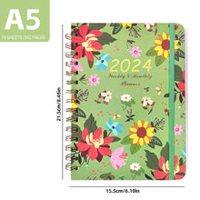 Load image into Gallery viewer, 2024 A5 English Planner Notebook Diary Weekly Planner Agenda Goal Habit Schedules Journal Notebooks Stationery Office School Supplies