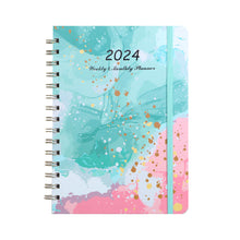 Load image into Gallery viewer, 2024 A5 English Planner Notebook Diary Weekly Planner Agenda Goal Habit Schedules Journal Notebooks Stationery Office School Supplies