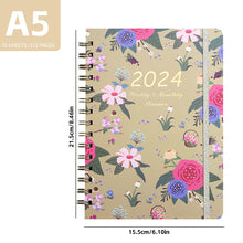 Load image into Gallery viewer, 2024 A5 English Planner Notebook Diary Weekly Planner Agenda Goal Habit Schedules Journal Notebooks Stationery Office School Supplies