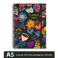 Load image into Gallery viewer, 2024 A5 English Planner Notebook Diary Weekly Planner Agenda Goal Habit Schedules Journal Notebooks Stationery Office School Supplies