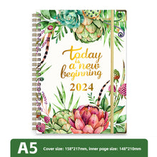Load image into Gallery viewer, 2024 A5 English Planner Notebook Diary Weekly Planner Agenda Goal Habit Schedules Journal Notebooks Stationery Office School Supplies