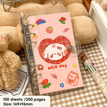 Load image into Gallery viewer, Korean Kawaii A6 Journal Notebook Loose-leaf Binder Bear Planner For Students Office School Supplies Notepad Stationery