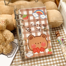 Load image into Gallery viewer, Korean Kawaii A6 Journal Notebook Loose-leaf Binder Bear Planner For Students Office School Supplies Notepad Stationery