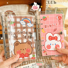 Load image into Gallery viewer, Korean Kawaii A6 Journal Notebook Loose-leaf Binder Bear Planner For Students Office School Supplies Notepad Stationery