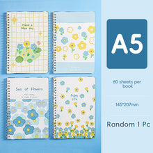 Load image into Gallery viewer, A5 Spiral Coil Paper Notebook Cute Landscape Flower Coil Book Student Notebook Notepad Kawaii Portable Diary Notebook Journals