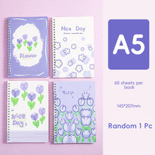 Load image into Gallery viewer, A5 Spiral Coil Paper Notebook Cute Landscape Flower Coil Book Student Notebook Notepad Kawaii Portable Diary Notebook Journals