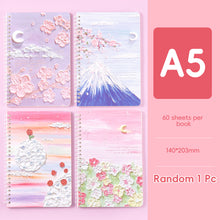 Load image into Gallery viewer, A5 Spiral Coil Paper Notebook Cute Landscape Flower Coil Book Student Notebook Notepad Kawaii Portable Diary Notebook Journals