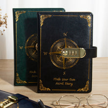 Load image into Gallery viewer, Password Notes Diary Book with Lock Simple Art Retro Girls Private Retro PUP Leather Face Secret Diary for Girls Boys
