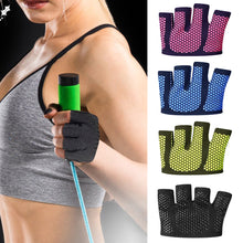 Load image into Gallery viewer, 1Pair Non-Slip Silicone Yoga Half-Palm Gloves Outdoor Exercise Weight Lifting Dumbbell Four-Finger Fitness Gloves
