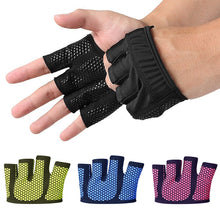 Load image into Gallery viewer, 1Pair Non-Slip Silicone Yoga Half-Palm Gloves Outdoor Exercise Weight Lifting Dumbbell Four-Finger Fitness Gloves