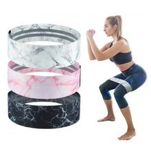 Load image into Gallery viewer, 76*8CM Marbled Yoga Fitness Weight Loss Squat Butt Stretch Band Strength Training Stretch Shaping Cotton Resistance Band