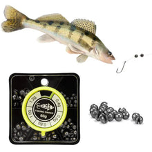 Load image into Gallery viewer, 1 Box Portable Open Bite Lead Set Multi-Gauge Bare Round Open Bite Lead Raft Fishing Lead Rock Fishing Lead Drop Accessories Fishing Supplies- About 80PCS/60G