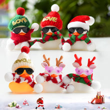 Load image into Gallery viewer, Christmas Rubber Mini White Snow Duck Yellow Ducks Car Ornaments Decor Cute Squeak Ducks Ornaments Interior Home Decoration Accessories