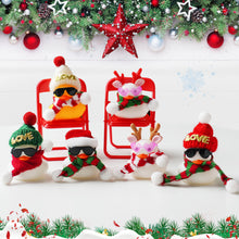Load image into Gallery viewer, Christmas Rubber Mini White Snow Duck Yellow Ducks Car Ornaments Decor Cute Squeak Ducks Ornaments Interior Home Decoration Accessories