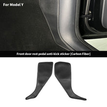 Load image into Gallery viewer, 2Pcs Car Interior Central Control Side Defense Kick Pad Protective Foot Pad Accessories Decoration Trim For Tesla Model 3 Model Y