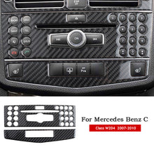 Load image into Gallery viewer, Car Center Console Air Conditioner CD Panel Cover Trim Carbon Fiber For Mercedes Benz C class W204 C200 C260 C300 C180 2007-2010