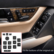 Load image into Gallery viewer, 14Pcs Car Window Glasses Lift Button Cover Switch Frame Trim Stickers For Mercedes Benz W204 GLA X156 CLA C117 A W176 B W246 Class