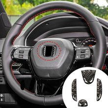 Load image into Gallery viewer, Car Interior Steering Wheel Logo Carbon Fiber Protective Decoration Sticker for Honda Civic Dio Crv Fit CR-V Accord Odyssey Accessories