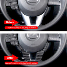 Load image into Gallery viewer, Car Interiors Accessories Carbon Fiber Car Steering Wheel Trim Cover Stickers For Mazda 3 Axela 2014 2015 2016