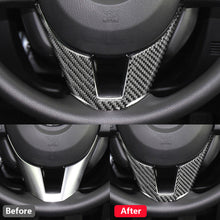 Load image into Gallery viewer, Car Interiors Accessories Carbon Fiber Car Steering Wheel Trim Cover Stickers For Mazda 3 Axela 2014 2015 2016