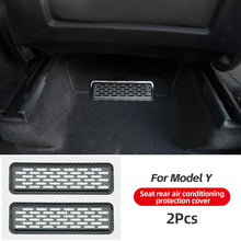 Load image into Gallery viewer, 2Pcs Backseat Air Vent Fully Stainless Steel Cover Pad Integrated Design Air Flow Vent Grille Protection For Tesla Model Y 2020-2023