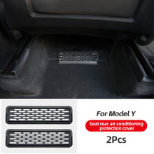 Load image into Gallery viewer, 2Pcs Backseat Air Vent Fully Stainless Steel Cover Pad Integrated Design Air Flow Vent Grille Protection For Tesla Model Y 2020-2023