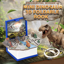 Load image into Gallery viewer, 3D Dinosaur Foldable Book Key Chain Toys Kids Pop Out Mini Book Astronaut Wacky Toys Trick Stress Relief Toy