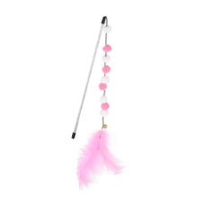 Load image into Gallery viewer, Funny Feather Cat Plush Teaser Wand with Bell Pet Interactive Feather Toys Cat Stick Toy for Kitten Catching Toy Playing Teaser Cat Supplies