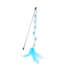Load image into Gallery viewer, Funny Feather Cat Plush Teaser Wand with Bell Pet Interactive Feather Toys Cat Stick Toy for Kitten Catching Toy Playing Teaser Cat Supplies
