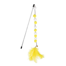 Load image into Gallery viewer, Funny Feather Cat Plush Teaser Wand with Bell Pet Interactive Feather Toys Cat Stick Toy for Kitten Catching Toy Playing Teaser Cat Supplies