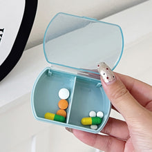 Load image into Gallery viewer, Mini 2 Grid Medicine Box with Detachable Cover Double Compartment Packaging Box Travel Portable Medicine Pill Box