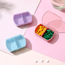 Load image into Gallery viewer, Mini 2 Grid Medicine Box with Detachable Cover Double Compartment Packaging Box Travel Portable Medicine Pill Box