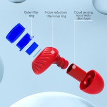 Load image into Gallery viewer, Soft Silicone Portable Cyclone Anti-Noise Earplugs Portable Noise Reduction Earplugs Washable Reusable Sleeping Earplugs