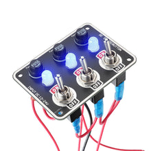 Load image into Gallery viewer, Car 3/6 Gang Rocker Switches Panel 12V/24V Replaceable Fuse Holder With Light For Camping Boat RV Van Yachts Trucks Accessories