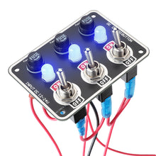 Load image into Gallery viewer, Car 3/6 Gang Rocker Switches Panel 12V/24V Replaceable Fuse Holder With Light For Camping Boat RV Van Yachts Trucks Accessories